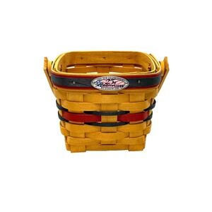 1998 Longaberger 25th Anniversary Bee Basket 5.25"L x 5.25"W x 4"H Mint